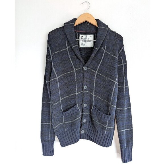 American Eagle Long Line Cardigan Cotton Wool Blend Vintage Y2k Sweater - Picture 1 of 15